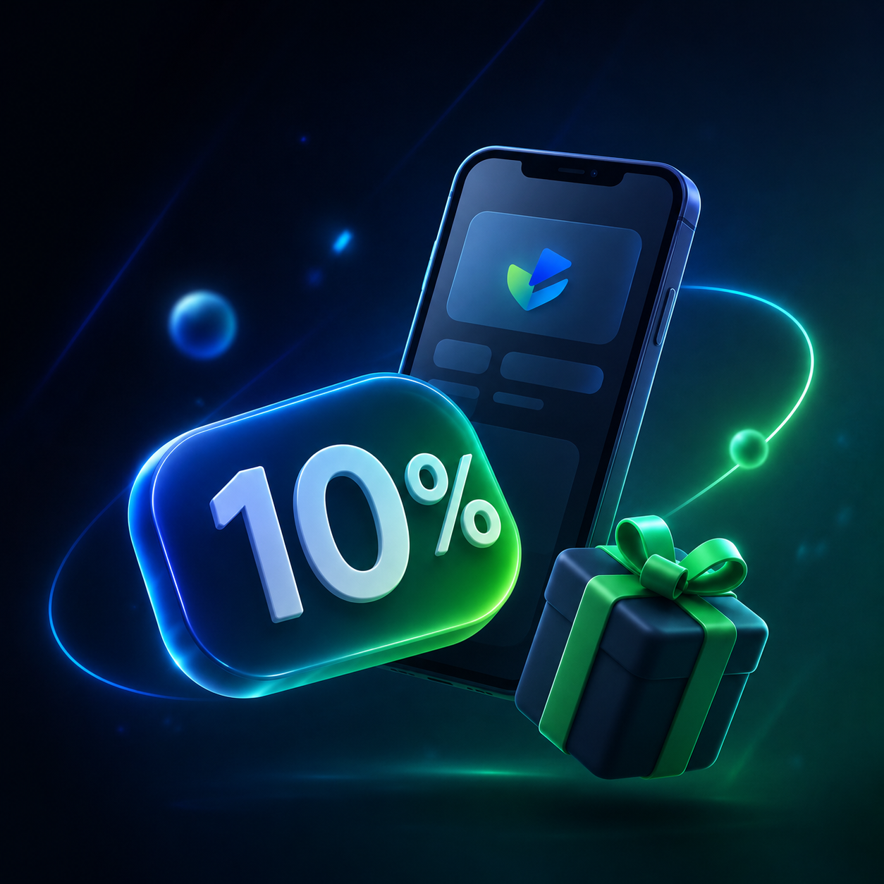 Телефон и подарочная коробка: 10 % скидка - раздел акции
